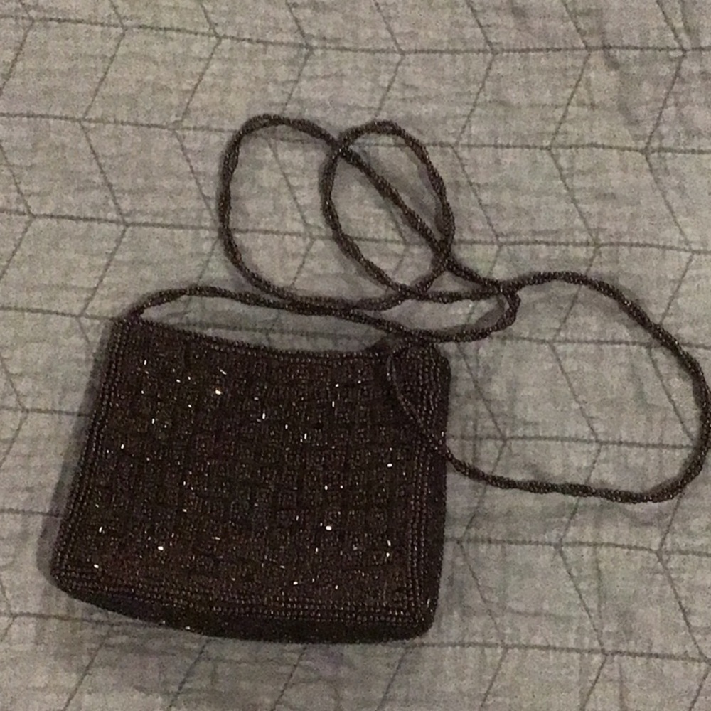 Beaded Cocktail Purse-Black